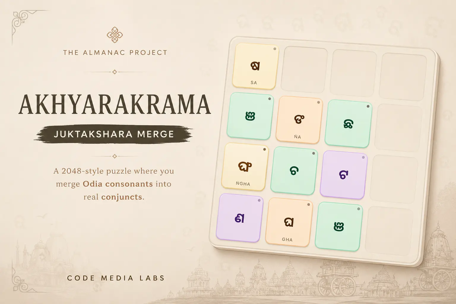 Odia Consonants & Conjuncts Puzzle - Akhyarakrama