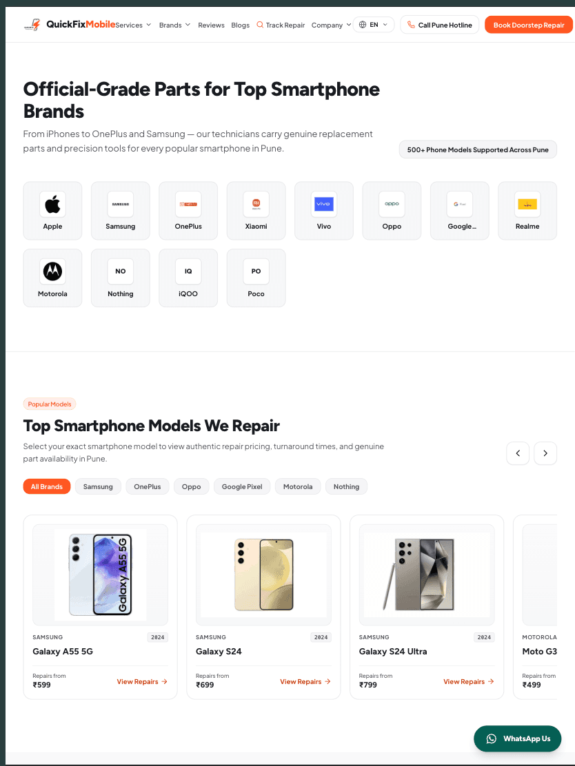 Website desktop preview